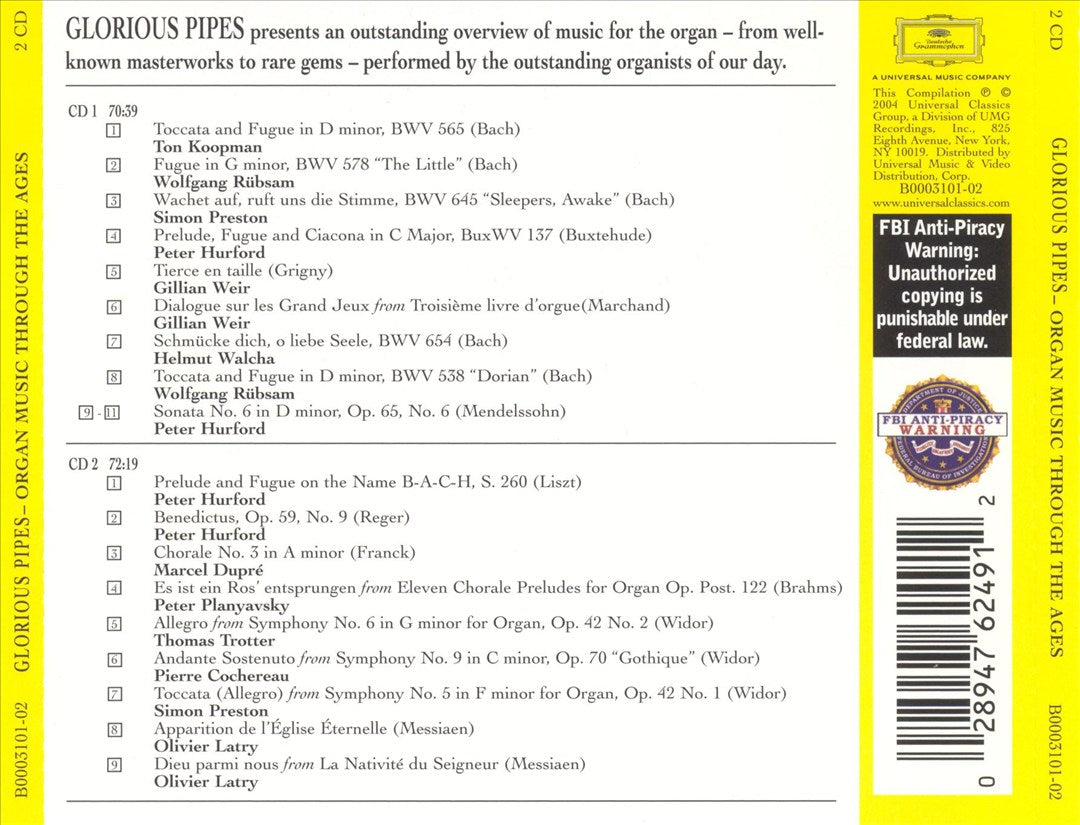 Glorious Pipes: Organ Music Through the Ages cover art