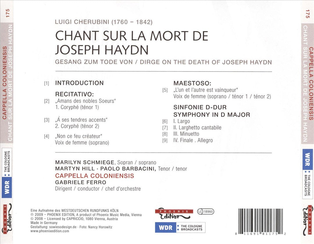 Cherubini: Chant sur la mort de Joseph Haydn cover art