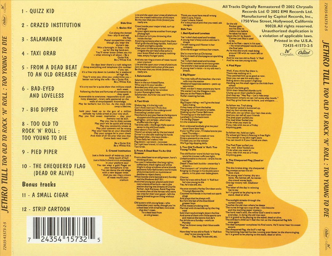 Too Old to Rock 'N' Roll: Too Young to Die! [Bonus Tracks] cover art