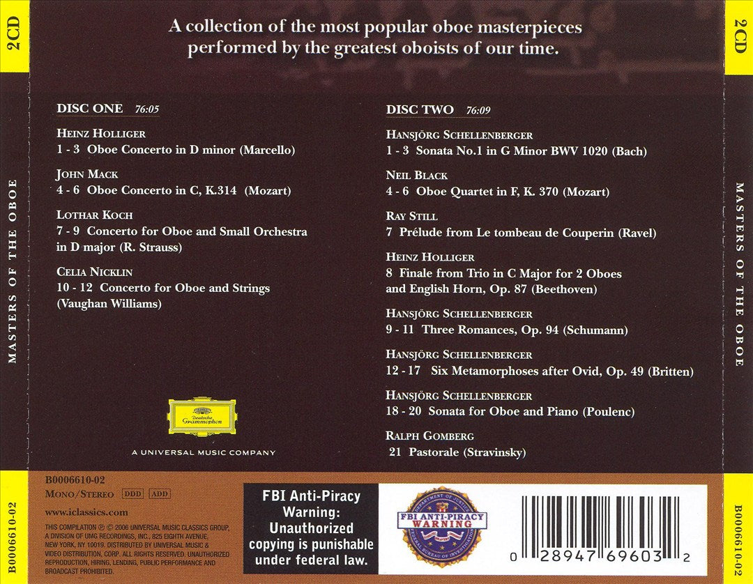 Masters of the Oboe cover art