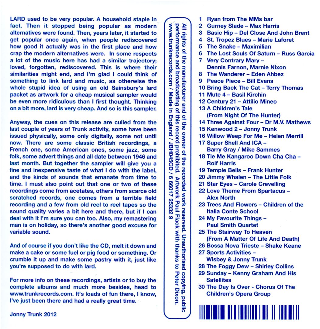 Refined Lard: A Trunk Records Sampler cover art