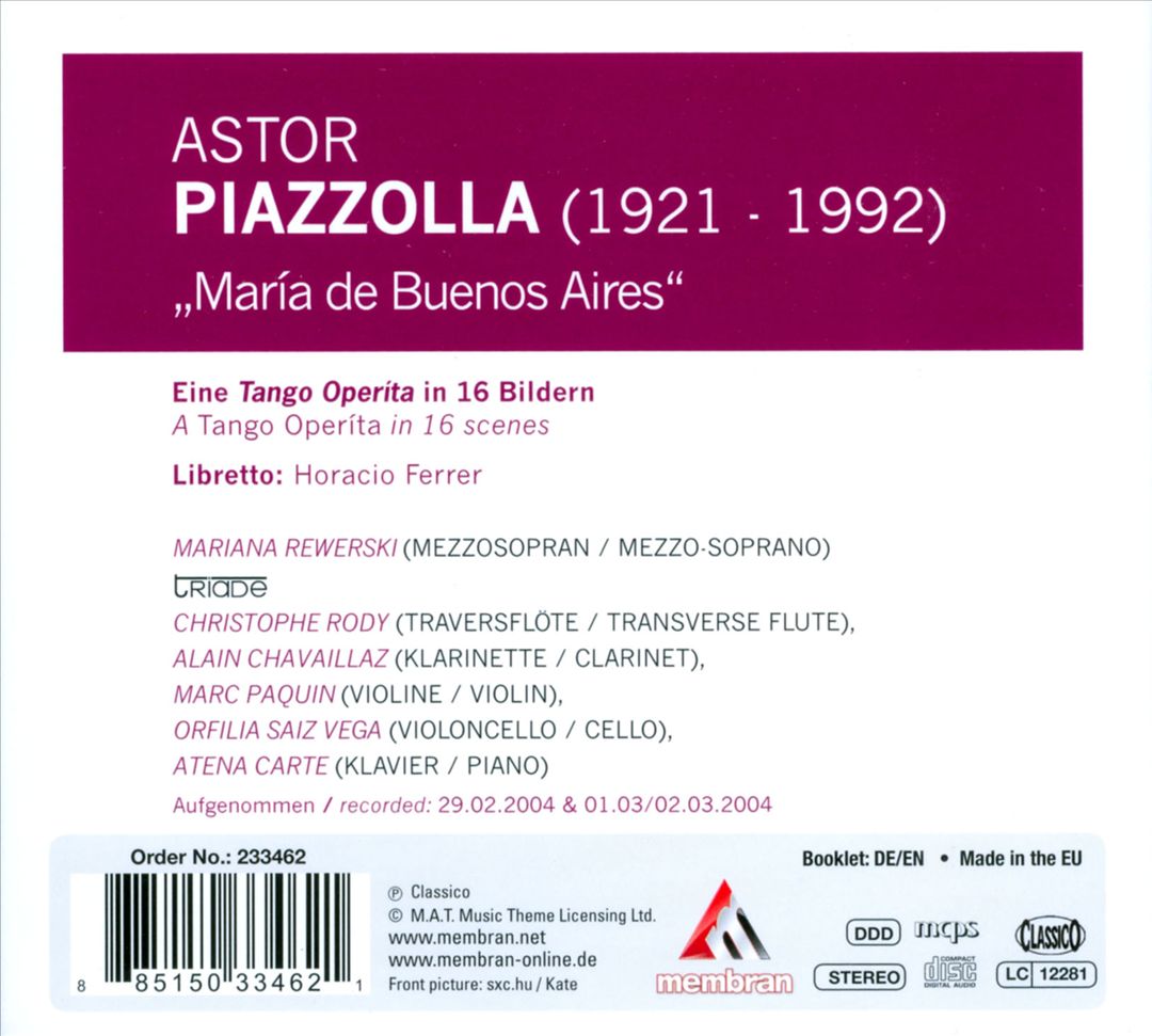 Astor Piazzolla: María de Buenos Aires cover art