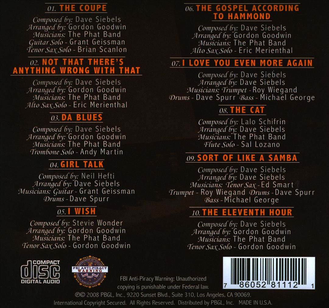 Dave Siebels with Gordon Goodwin's Big Phat Band cover art