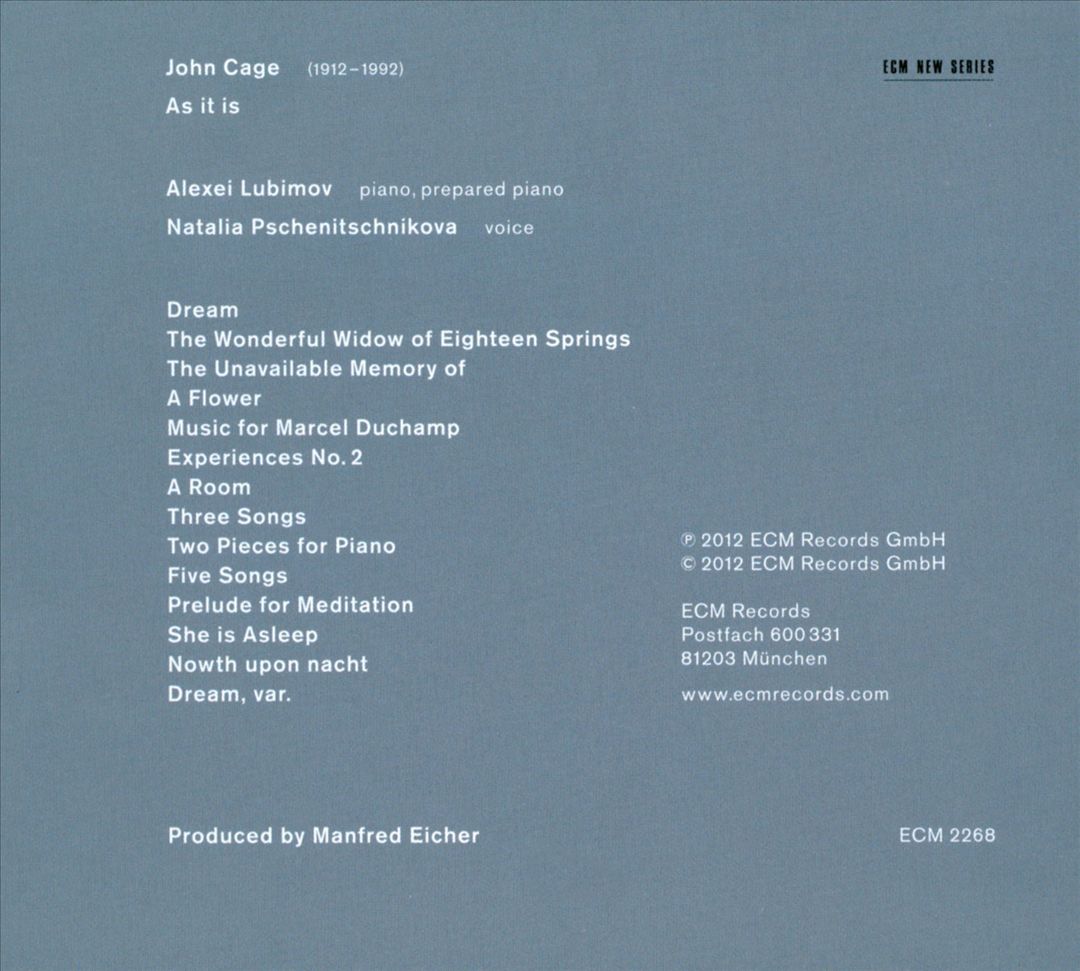 John Cage: As It Is cover art