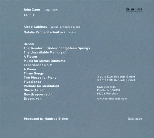 John Cage: As It Is cover art