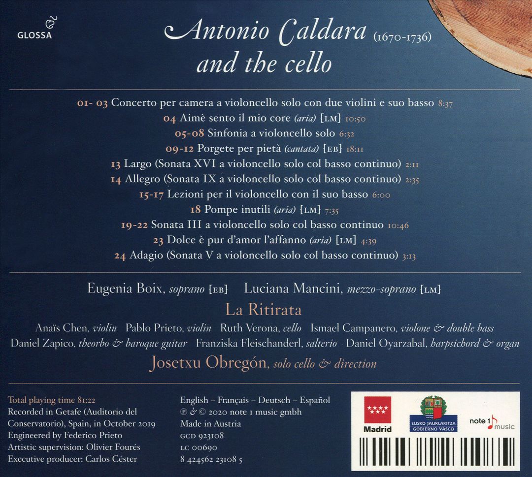Antonio Caldara and the Cello cover art