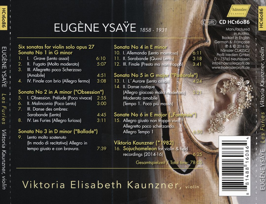 Eugène Ysaÿe: Les Furies cover art