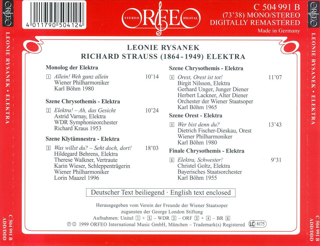 Richard Strauss: Elektra (Excerpts) cover art