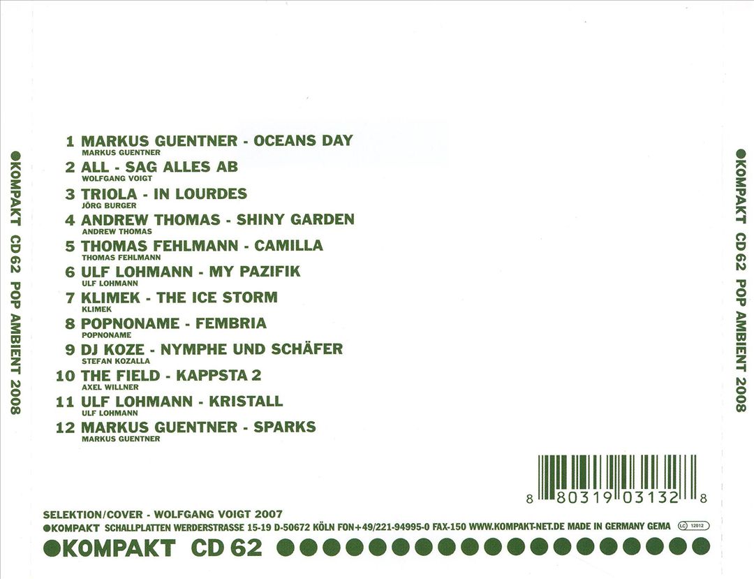 Pop Ambient 2008 cover art