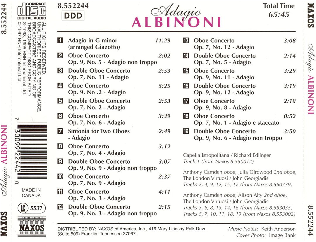 Adagio Albinoni cover art