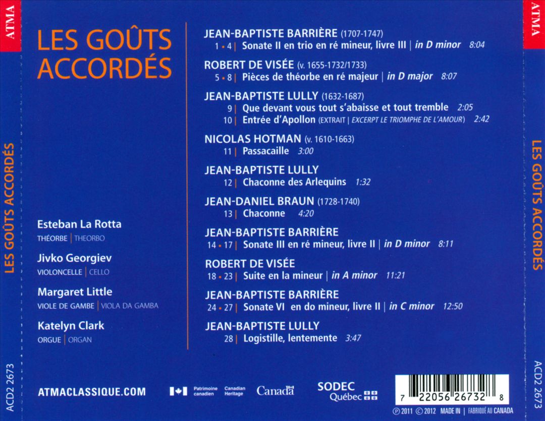 Goûts Accordés: Robert de Visée, Jean-Baptiste Barrière cover art