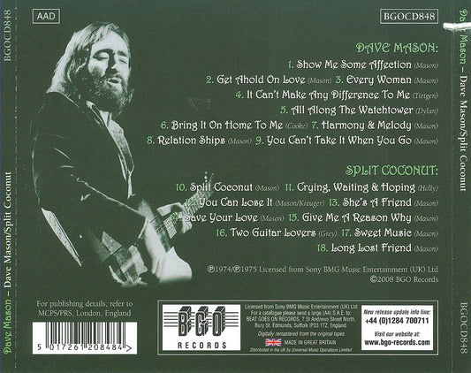 Dave Mason/Split Coconut cover art