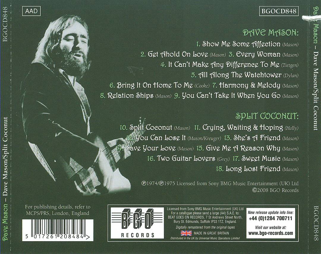 Dave Mason/Split Coconut cover art