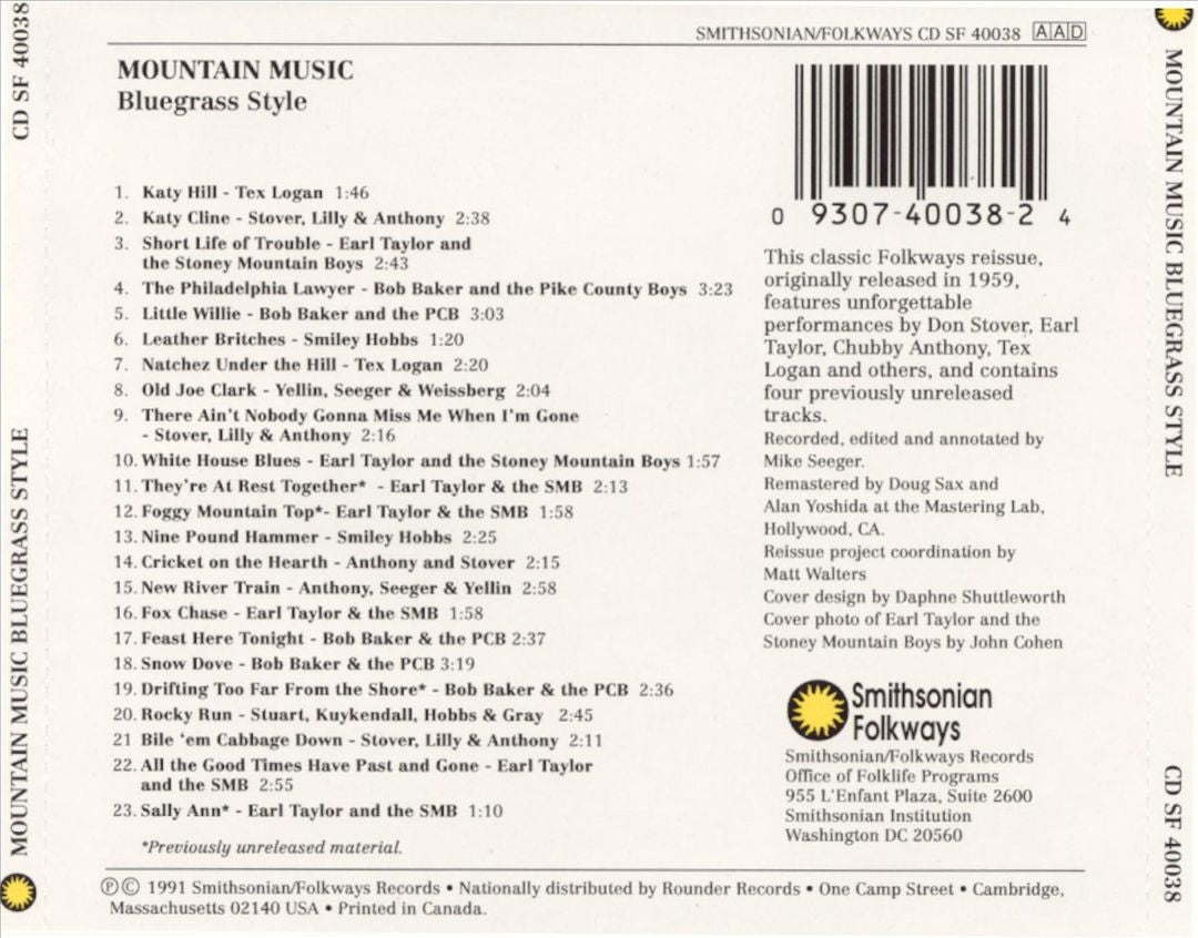 Mountain Music: Bluegrass Style cover art