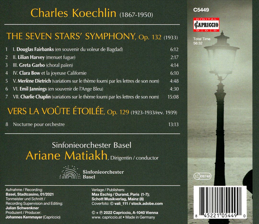 Charles Koechlin: The Seven Stars' Symphony; Vers la voûte étoilées cover art
