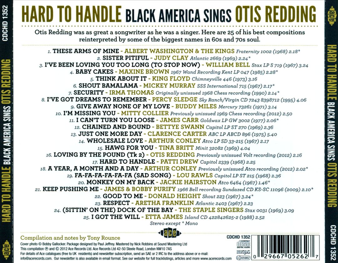 Hard to Handle: Black America Sings Otis Redding cover art