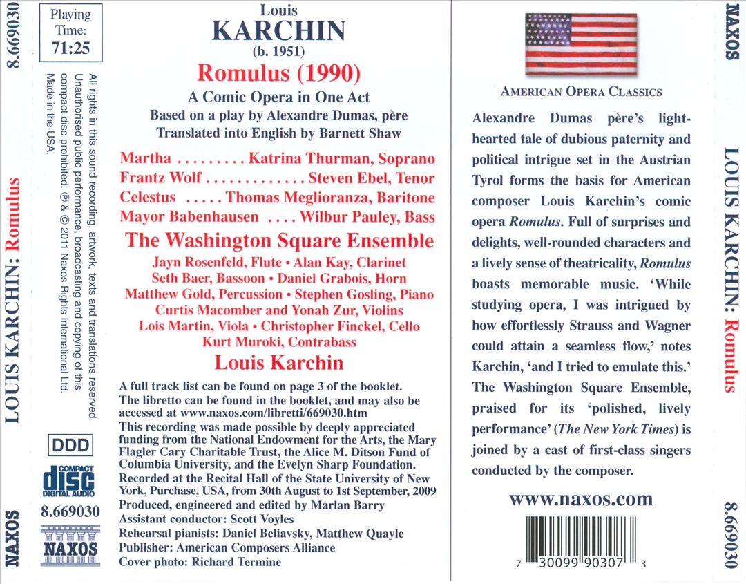 Louis Karchin: Romulus cover art