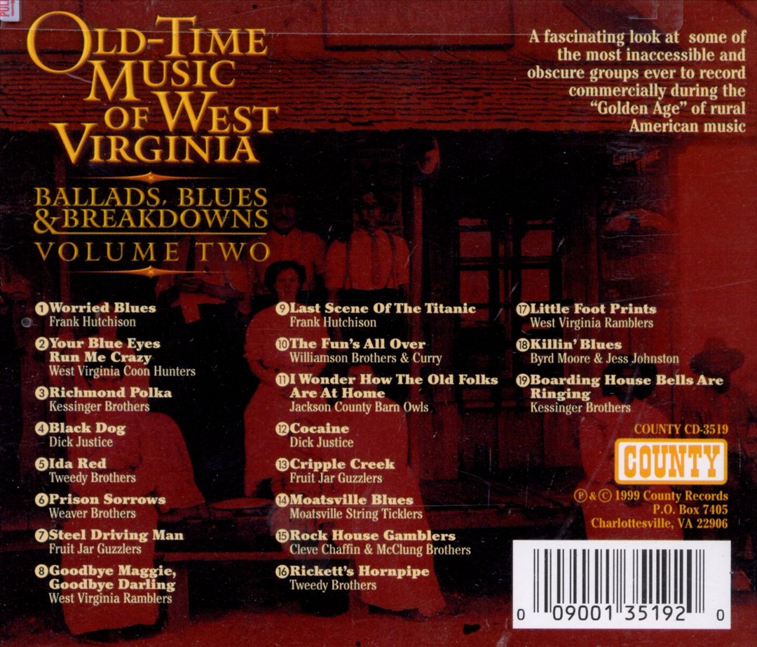Old-Time Music of West Virginia, Vol. 2: Ballads, Blues and Breakdowns cover art