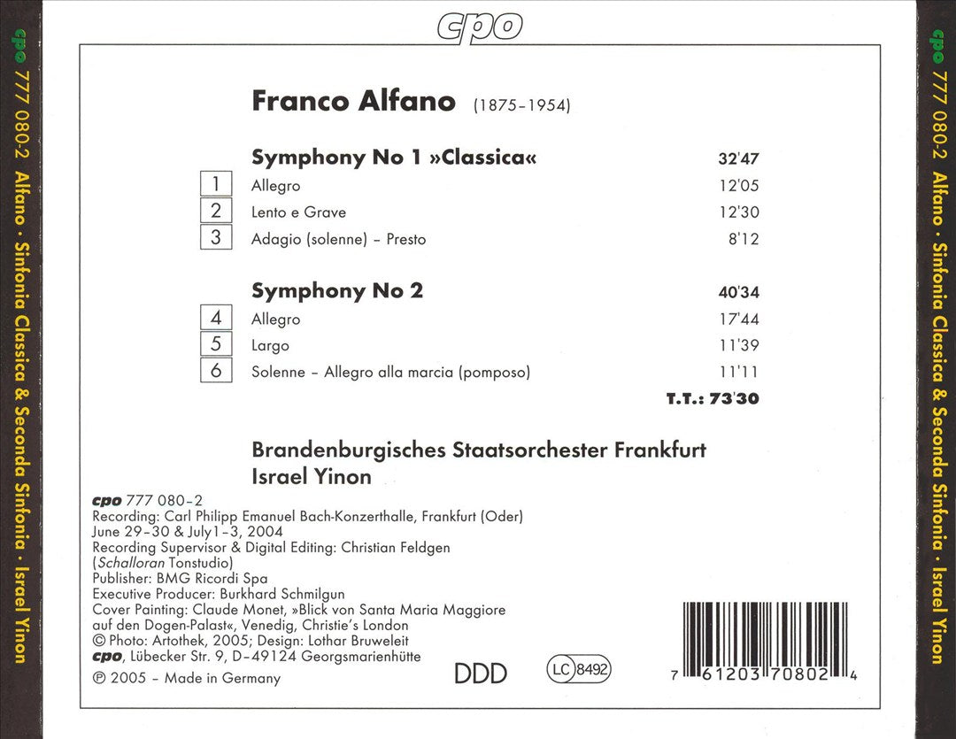 Franco Alfano: Symphonies 1 & 2 cover art