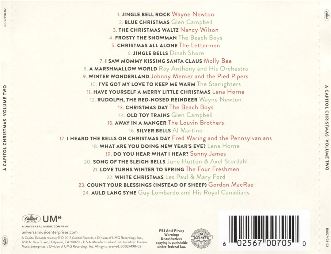 Capitol Christmas, Vol. 2 cover art