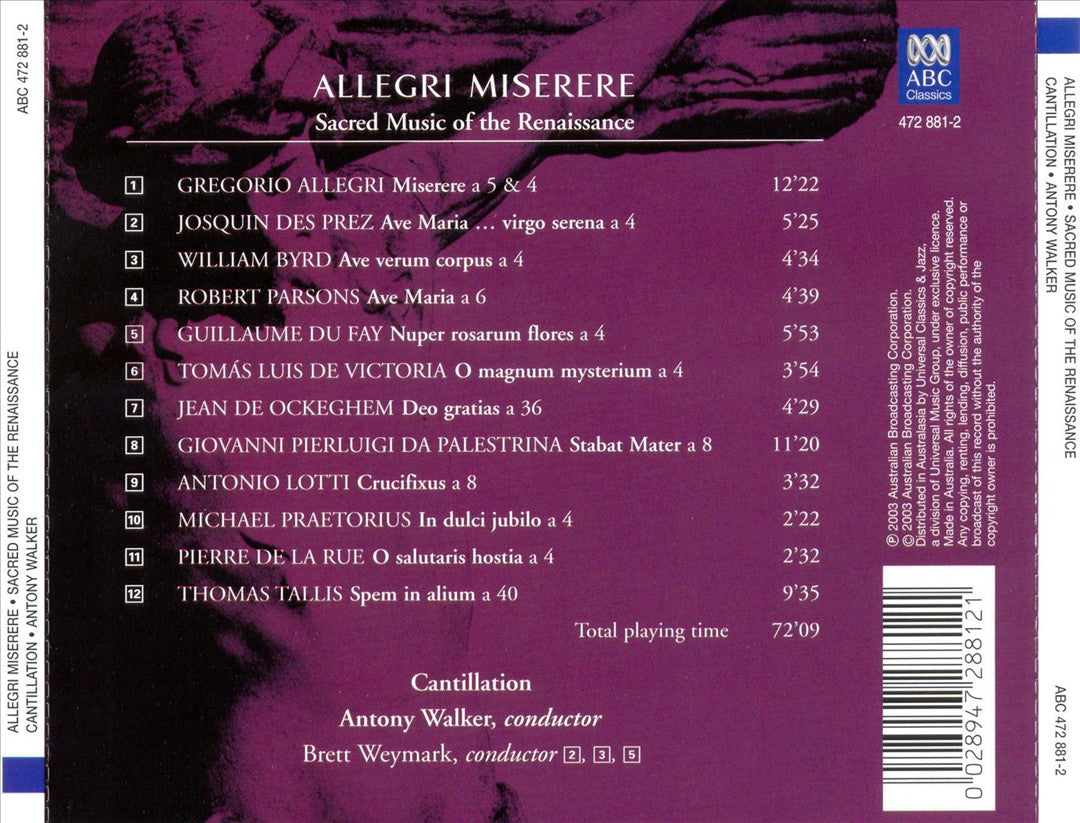 Allegri: Miserere cover art