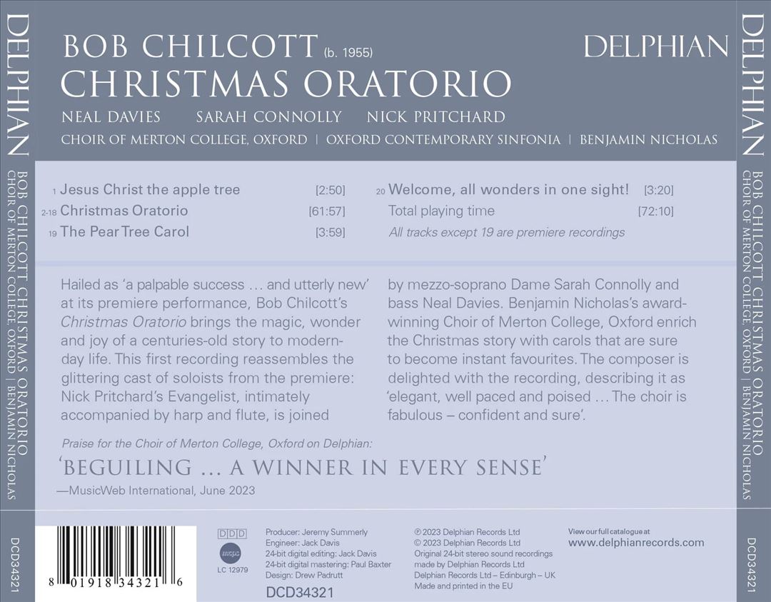 Bob Chilcott: Christmas Oratorio cover art