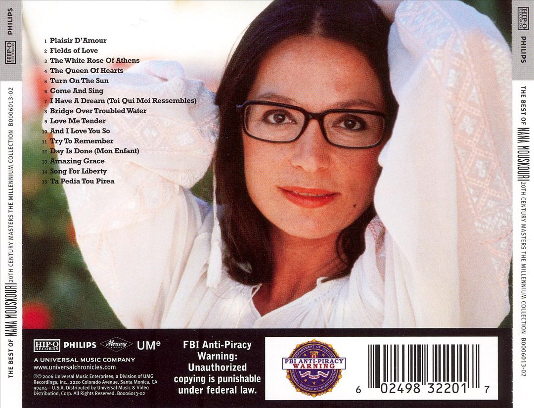 Best of Nana Mouskouri [20th Century Masters: The Millennium Collection] cover art