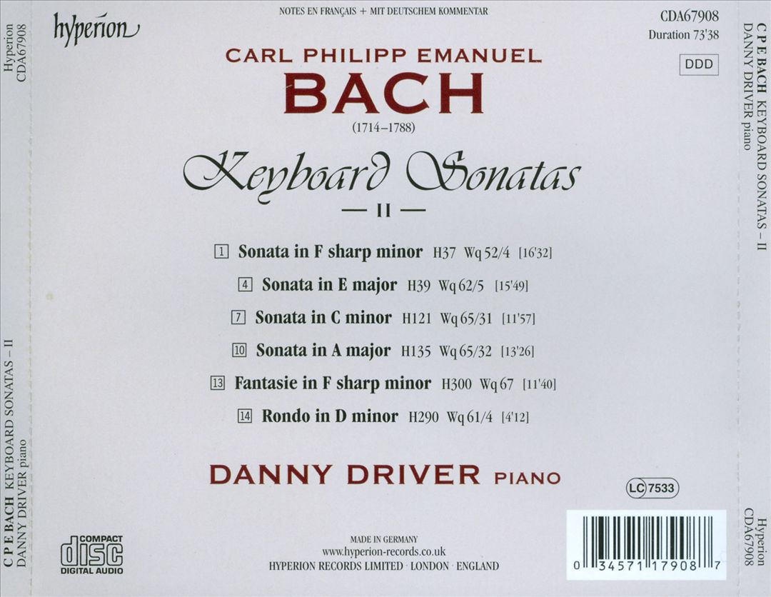C.P.E. Bach: Keyboard Sonatas, Vol. 2 cover art