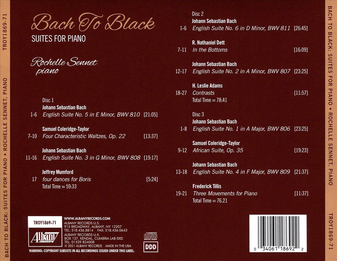 Bach to Black: Suites for Piano cover art