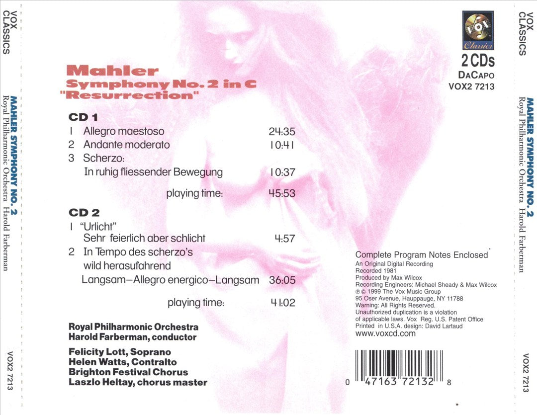 Mahler: Symphony No. 2 cover art
