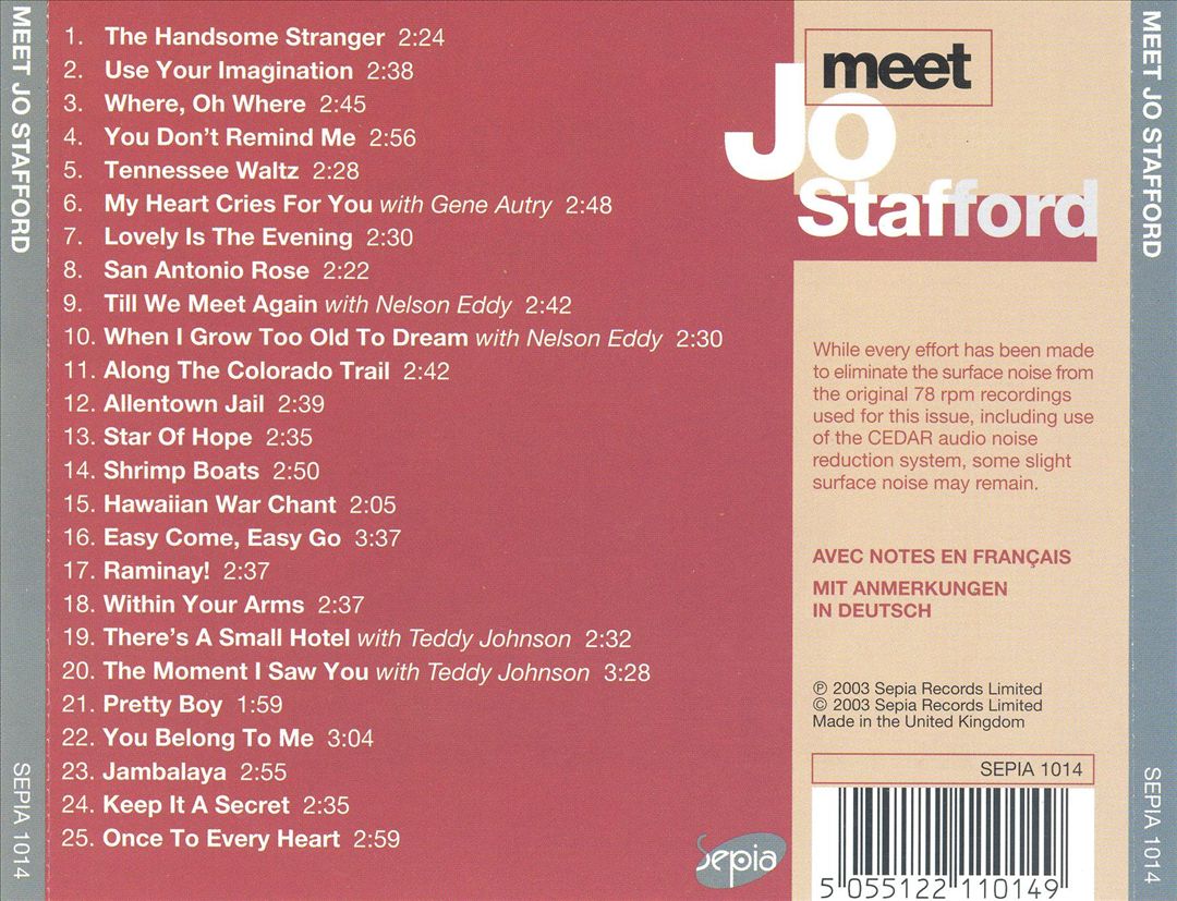 Meet Jo Stafford cover art