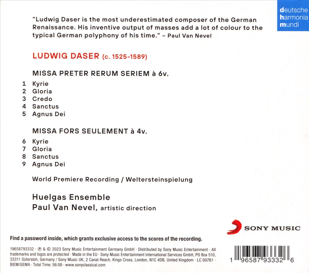 Ludwig Daser: Polyphonic Masses cover art