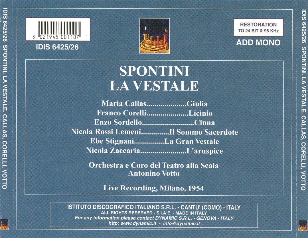 Spontini: La Vestale cover art