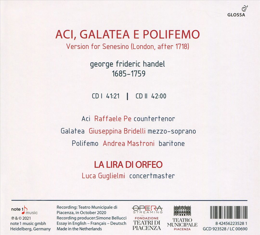 George Frideric Handel: Aci, Galatea e Polifemo cover art