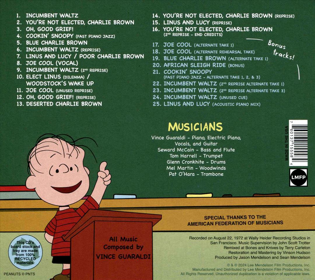 You're Not Elected, Charlie Brown cover art