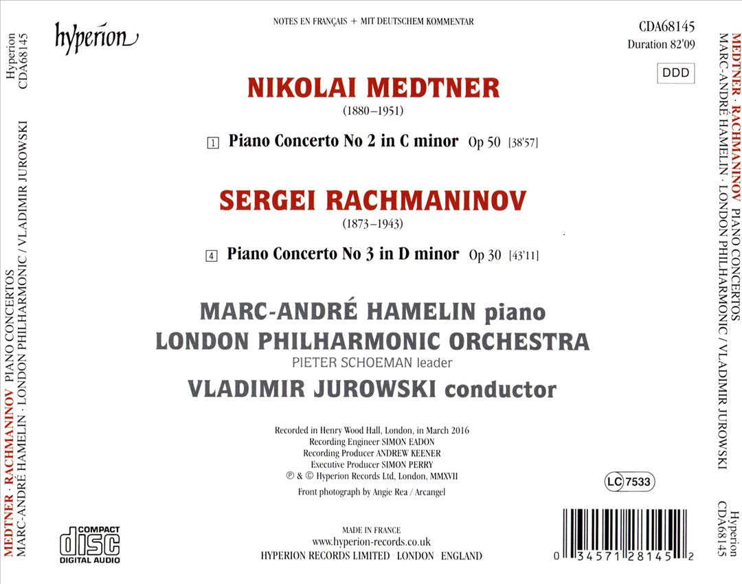Medtner: Piano Concerto No. 2; Rachmaninov: Piano Concerto No. 3 cover art