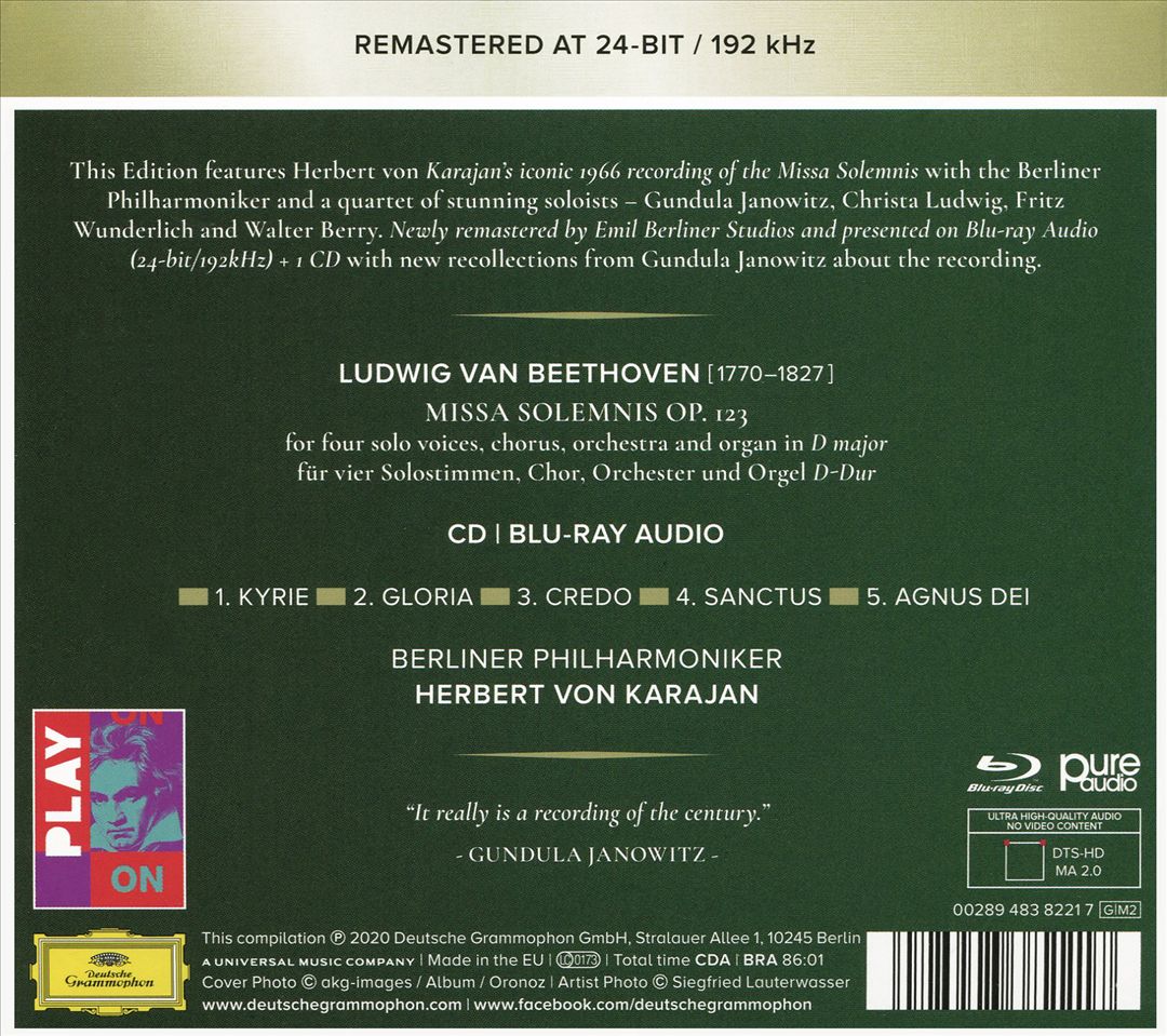 Beethoven: Missa Solemnis [1966] [CD + Blu-Ray] cover art