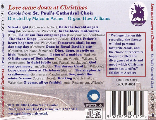 Love Came Down at Christmas cover art