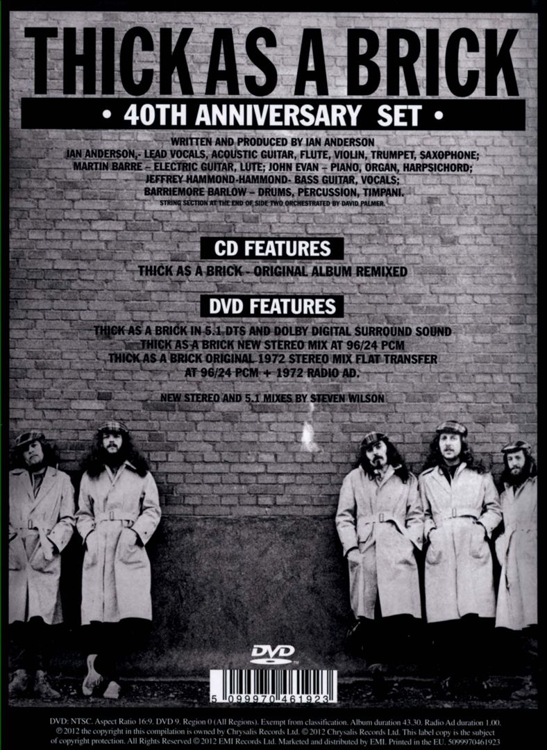 Thick as a Brick [40th Anniversary] [CD/DVD] cover art