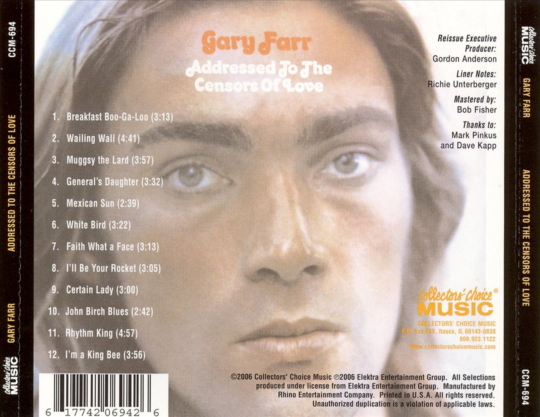 Addressed to the Censors of Love cover art