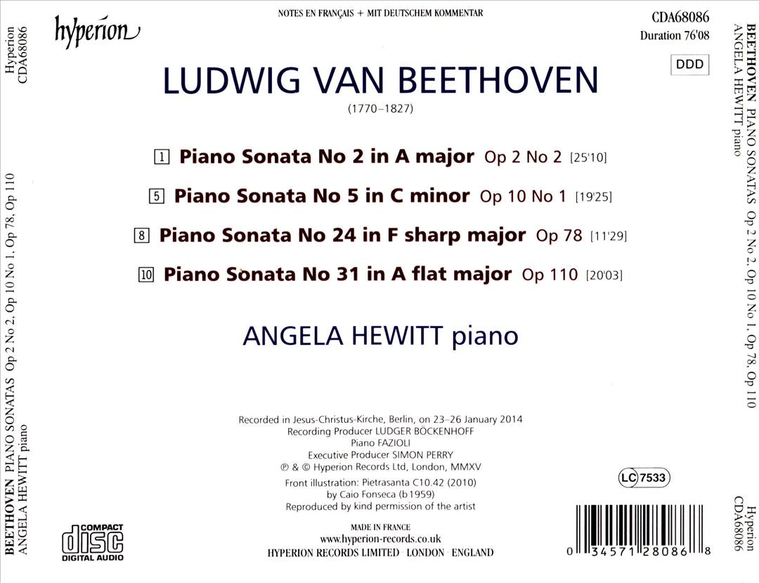 Beethoven: Piano Sonatas, Op. 2 No. 2, Op. 10 No. 1, Op. 78, Op. 110 cover art