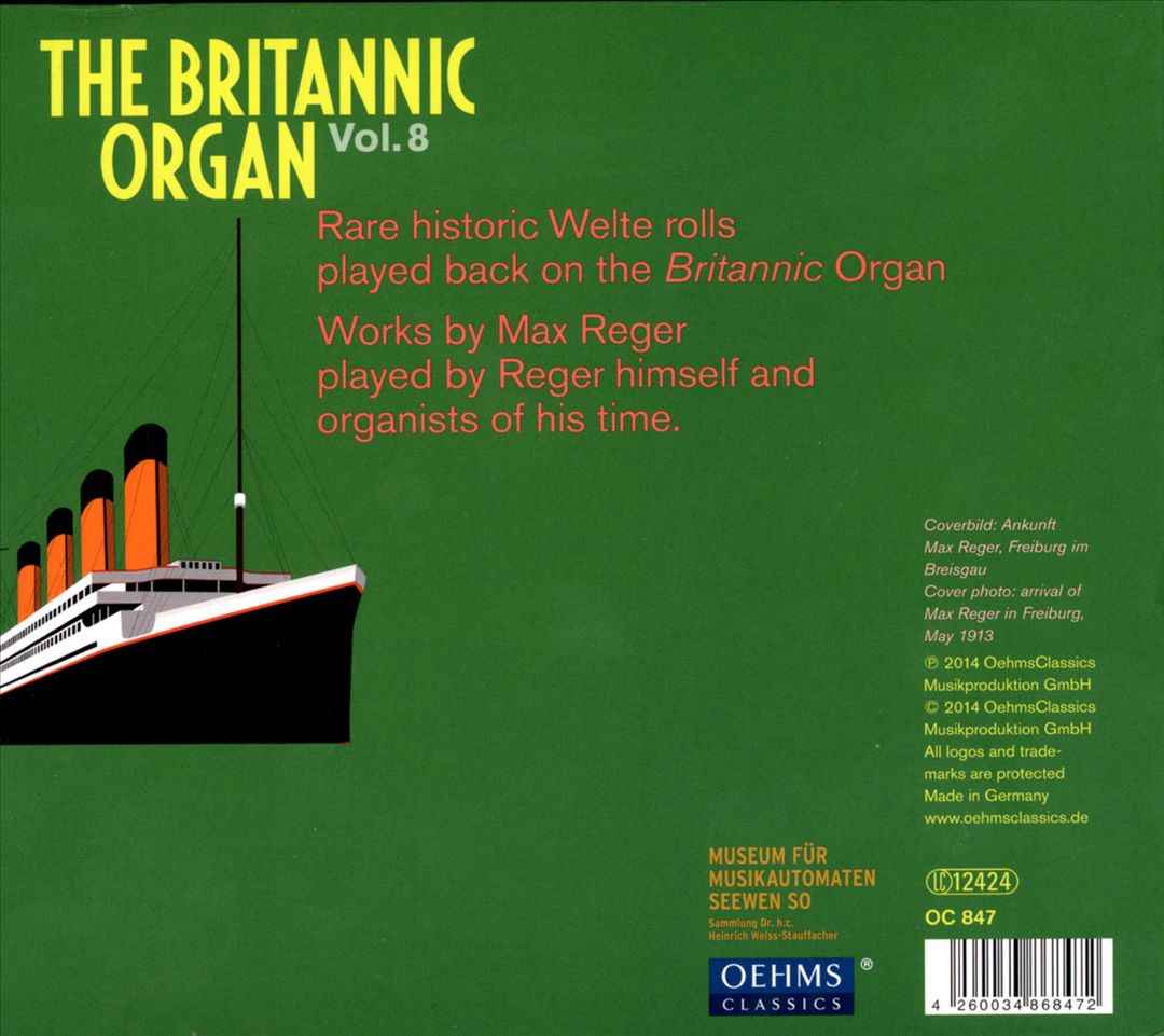 The Britannic Organ, Vol. 8: Max Reger cover art