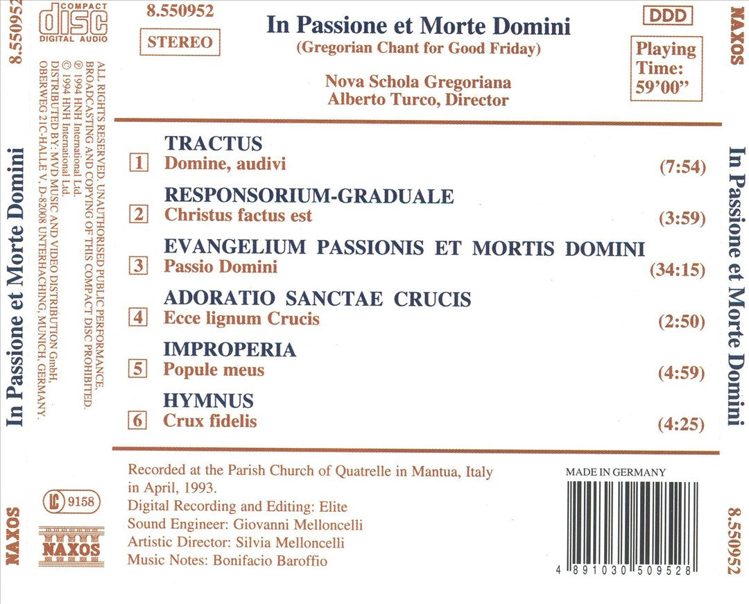 In Passione et Morte Domini: Gregorian Chant for Good Friday cover art