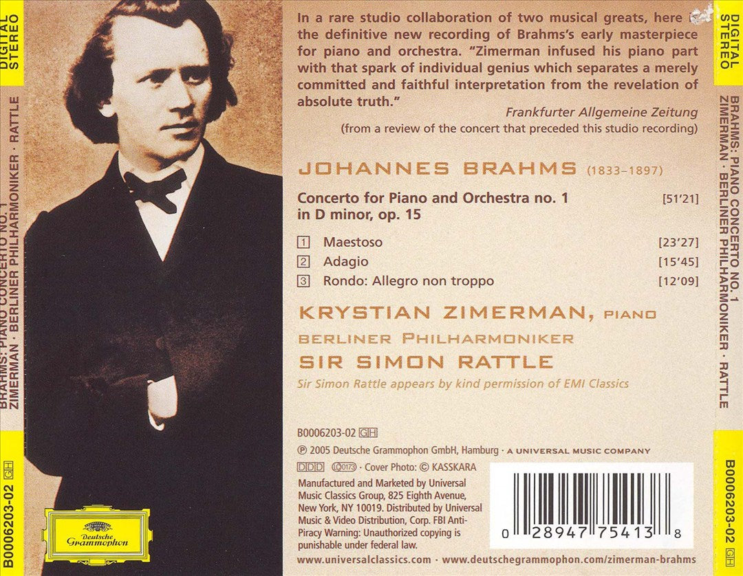 Brahms: Piano Concerto No. 1 cover art