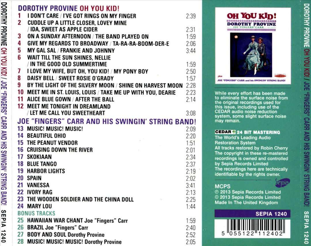 Oh You Kid! / Joe "Fingers" Carr and His Swingin' String Band! cover art