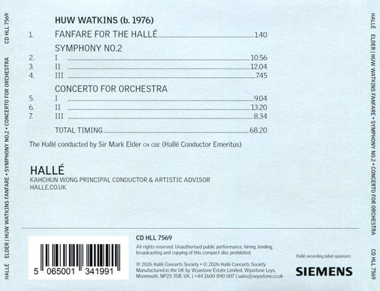 Huw Watkins: Fanfare; Symphony No. 2; Concerto for Orchestra cover art