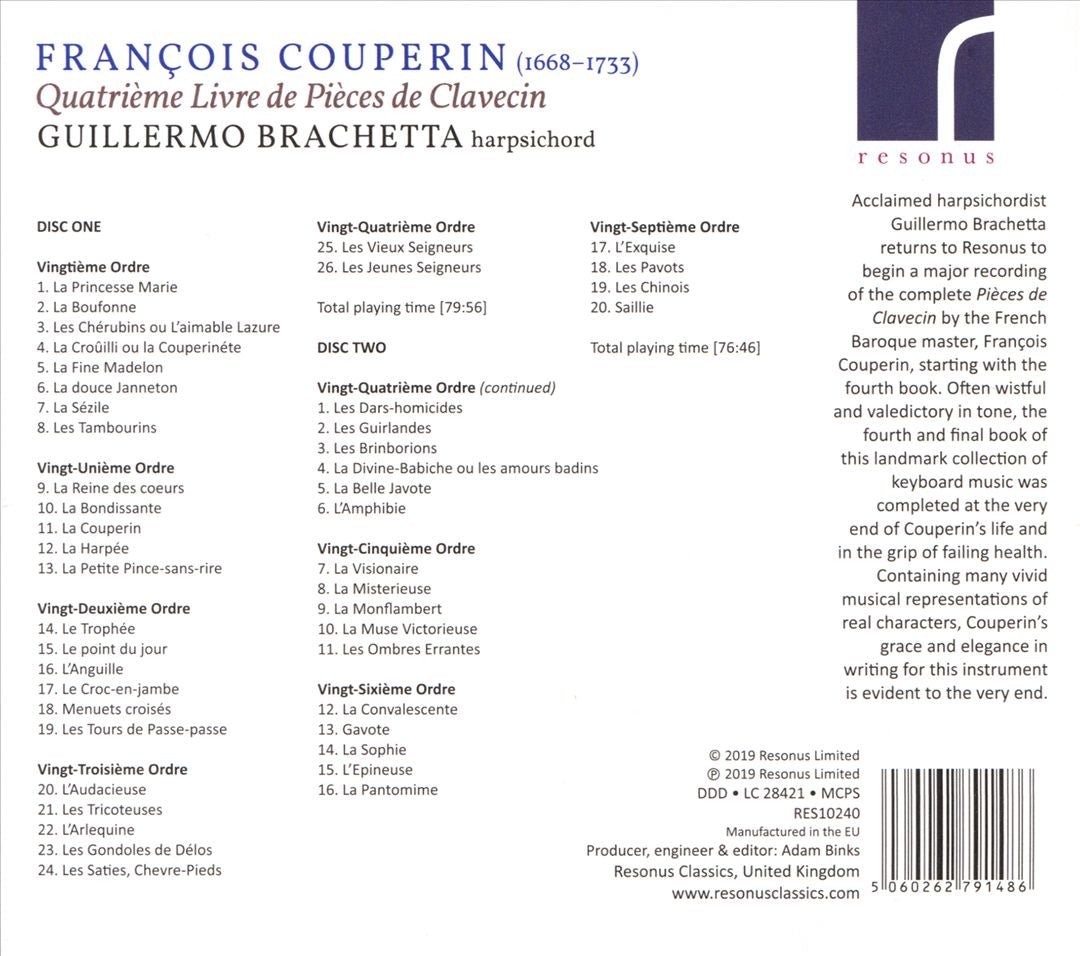François Couperin: Quatrième Livre de Pièces de Clavecin cover art