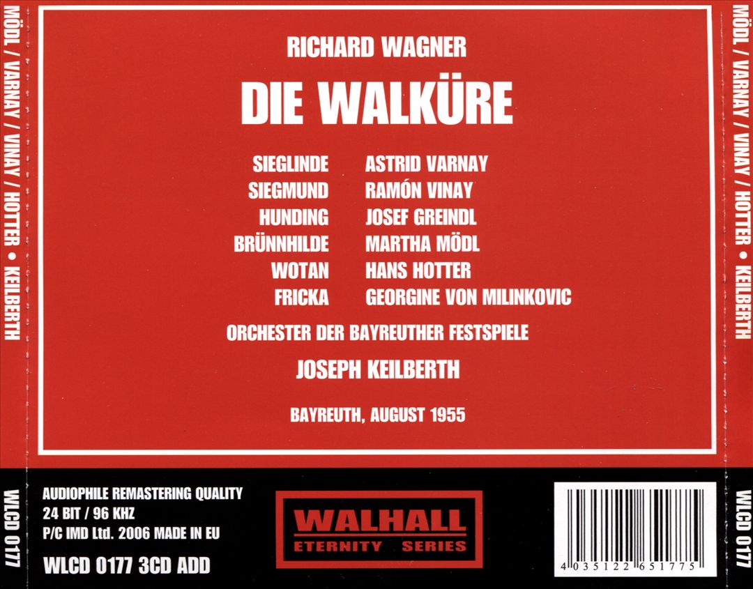 Richard Wagner: Die Walküre (Bayreuth, 1955) cover art