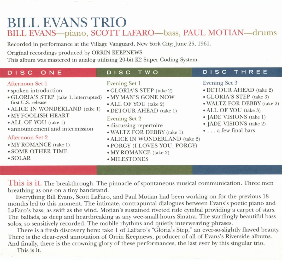 Complete Village Vanguard Recordings, 1961 cover art