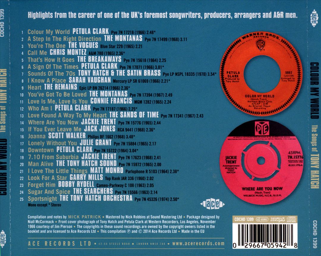Colour My World: Songs of Tony Hatch cover art